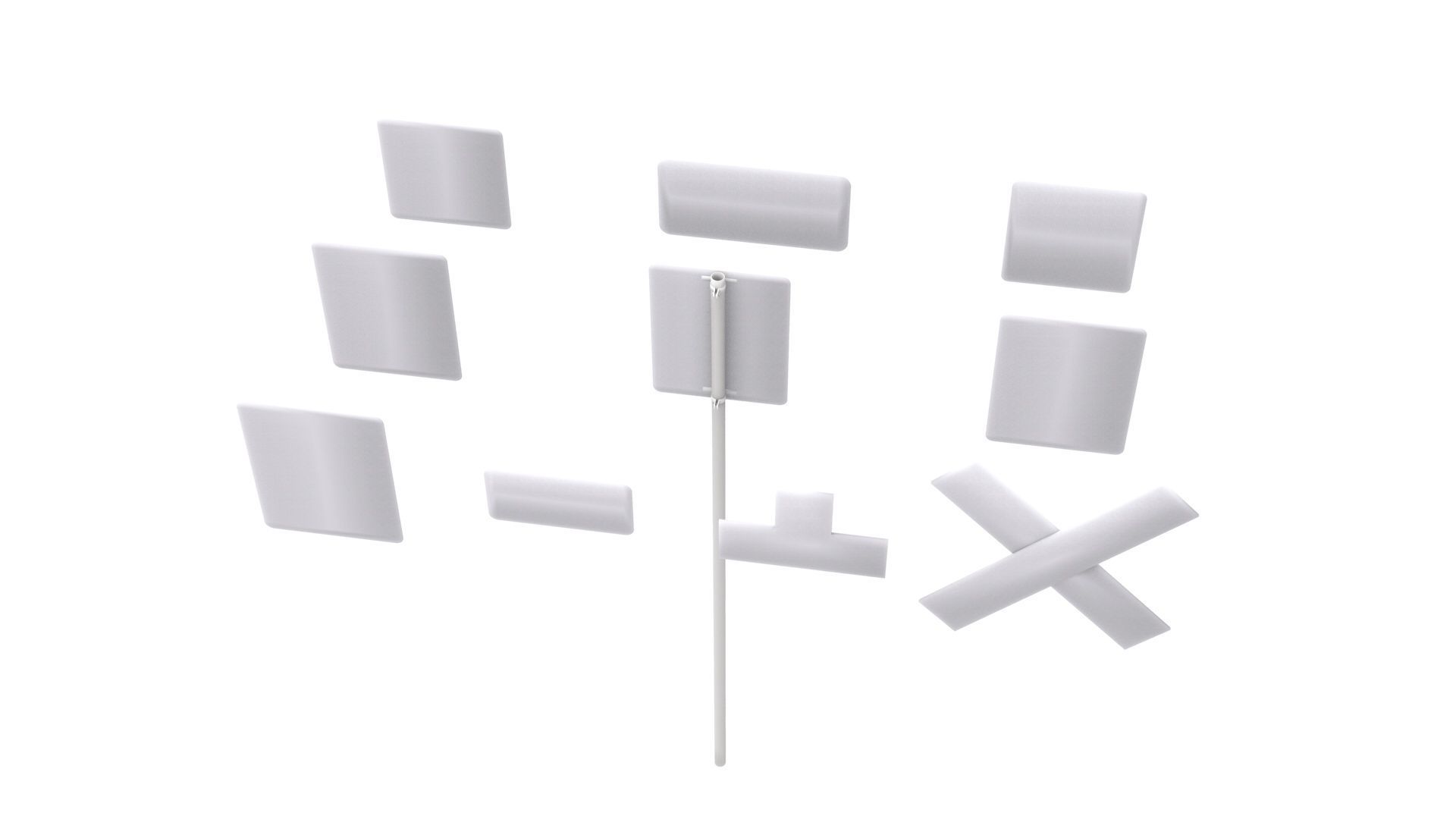 Road Sign US R15 Series Rail And Light Rail 3D model_20