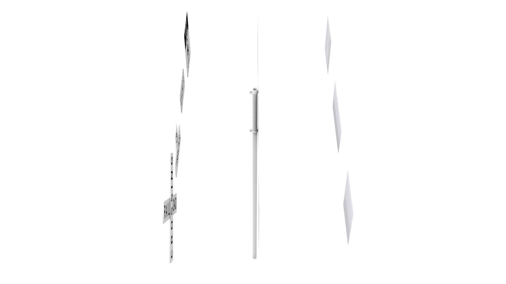 Road Sign US R15 Series Rail And Light Rail 3D model_30