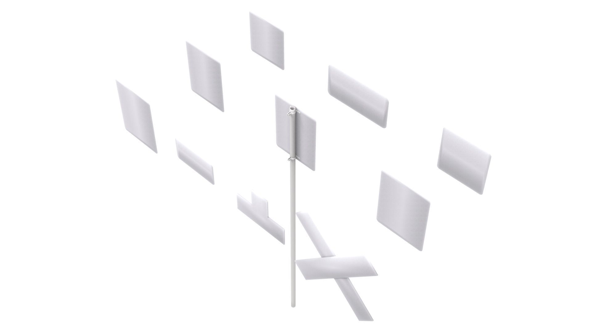 Road Sign US R15 Series Rail And Light Rail 3D model_25