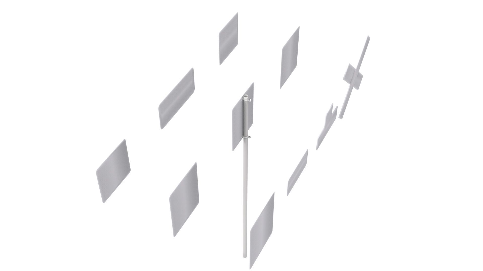 Road Sign US R15 Series Rail And Light Rail 3D model_11