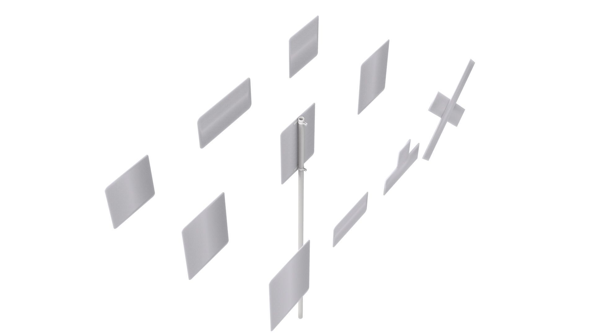 Road Sign US R15 Series Rail And Light Rail 3D model_13