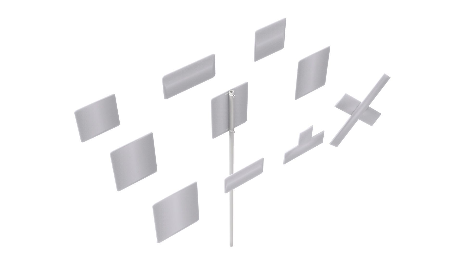 Road Sign US R15 Series Rail And Light Rail 3D model_15