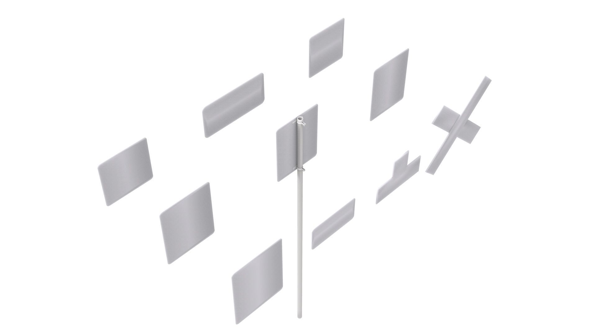 Road Sign US R15 Series Rail And Light Rail 3D model_14