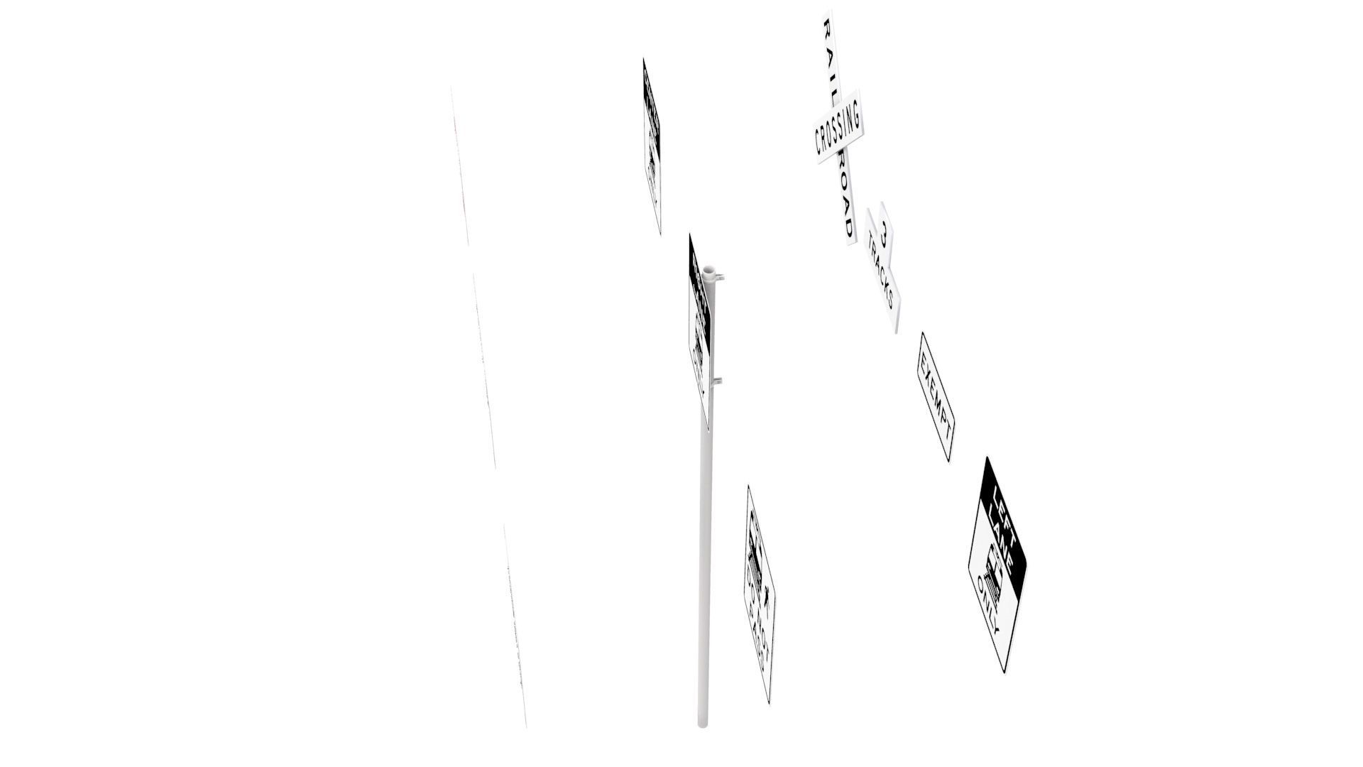 Road Sign US R15 Series Rail And Light Rail 3D model_7