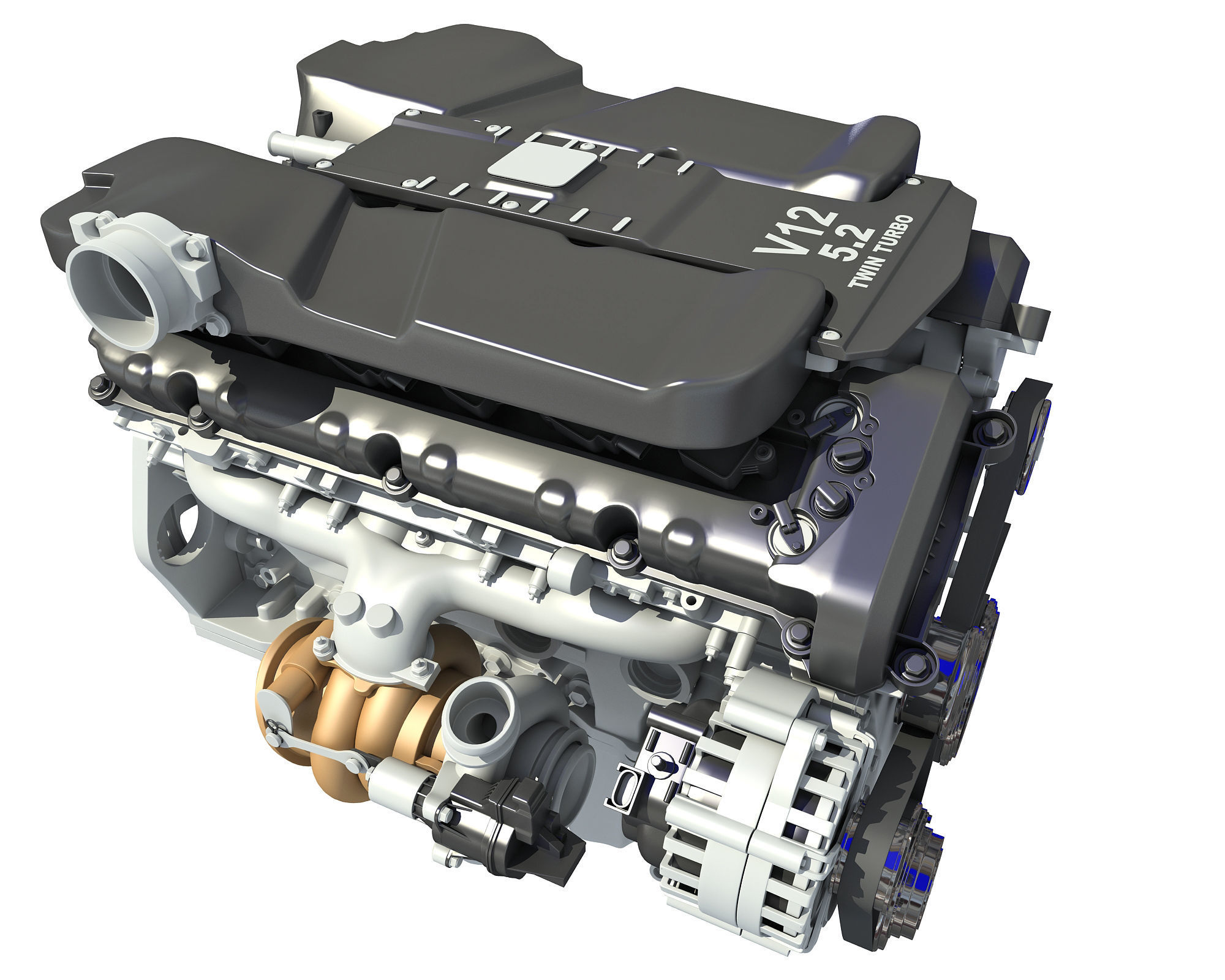 Animated Cutaway V12 Engine 3D model_5