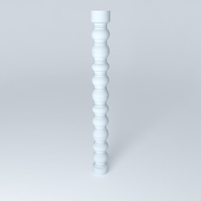 Rail Column Fence 3D model_2