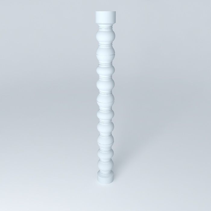 Rail Column Fence 3D model_1