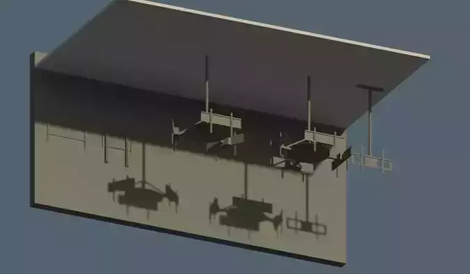 Display Wall and  Ceiling Mount Revit Families  3D model