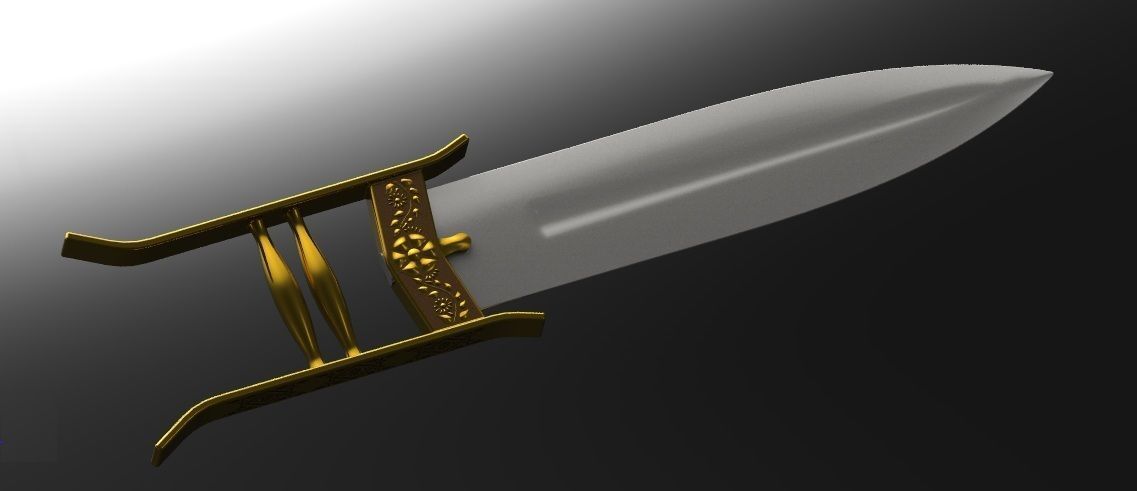Katar - Indian push dagger 3D print model_7