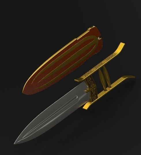 Katar - Indian push dagger 3D print model_6