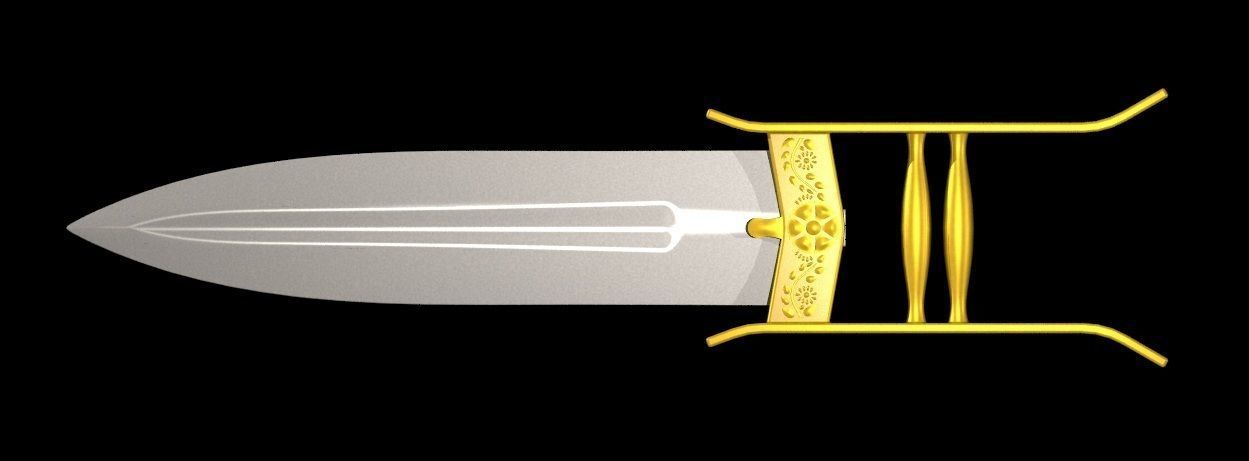 Katar - Indian push dagger 3D print model_2