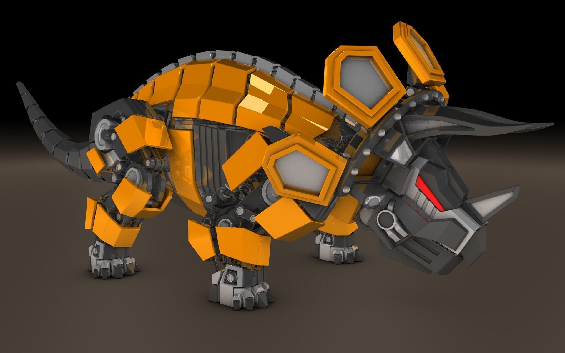 Robot Triceratops 3D model_4