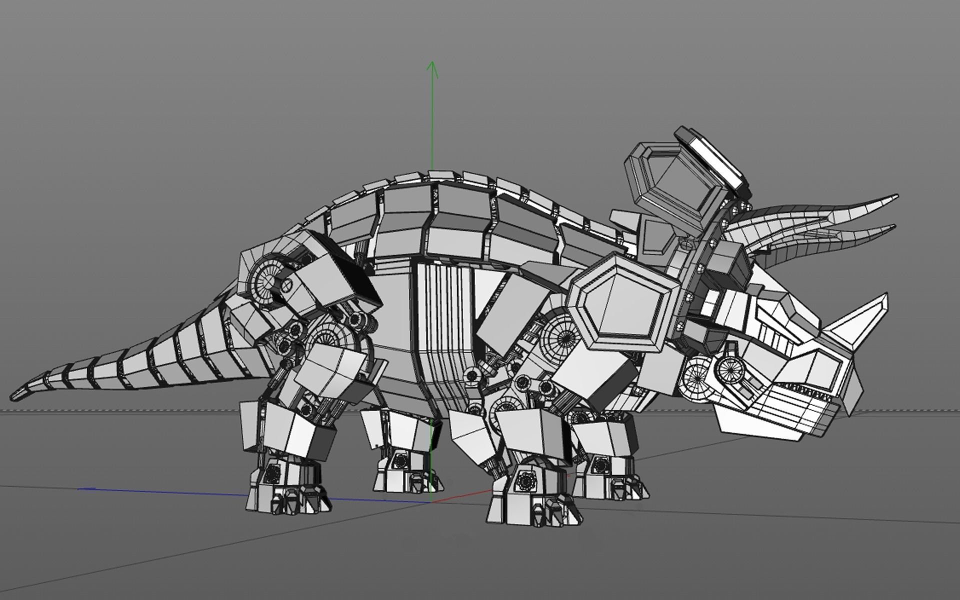 Robot Triceratops 3D model_9