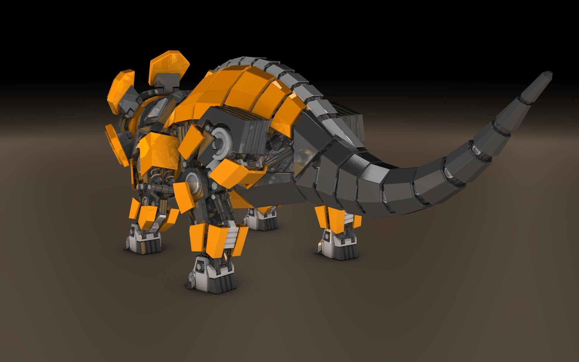 Robot Triceratops 3D model_3