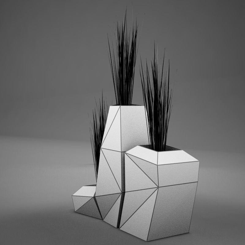 Modern plant living 3D model_5