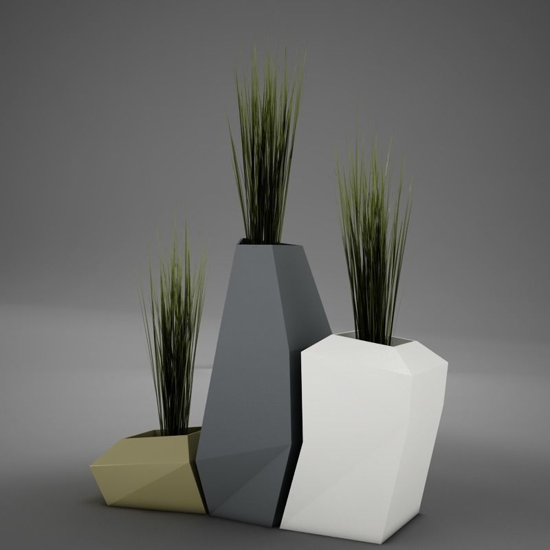 Modern plant living 3D model_4