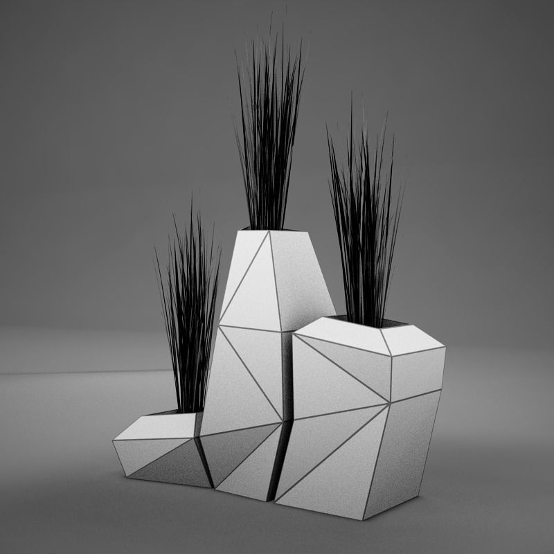 Modern plant living 3D model_1