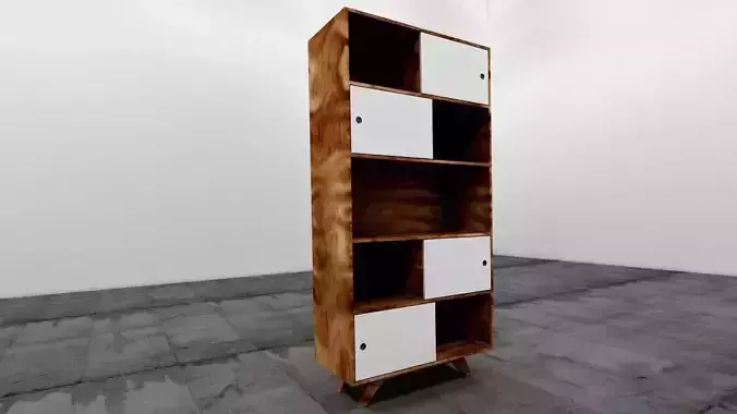 mueble librero Low-poly 3D model