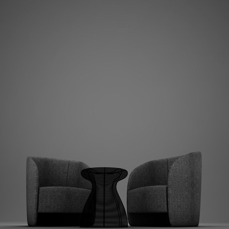 Modern Chair Set 3D model_16