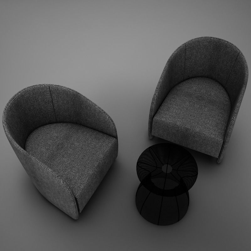 Modern Chair Set 3D model_18