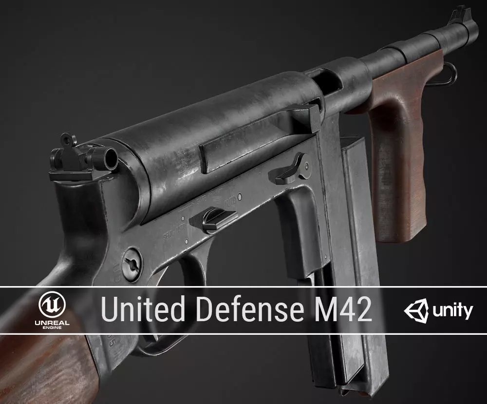 PBR United Defense M42 Low-poly 3D model_0