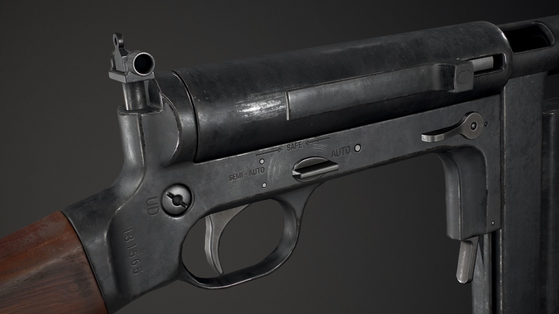 PBR United Defense M42 Low-poly 3D model_7