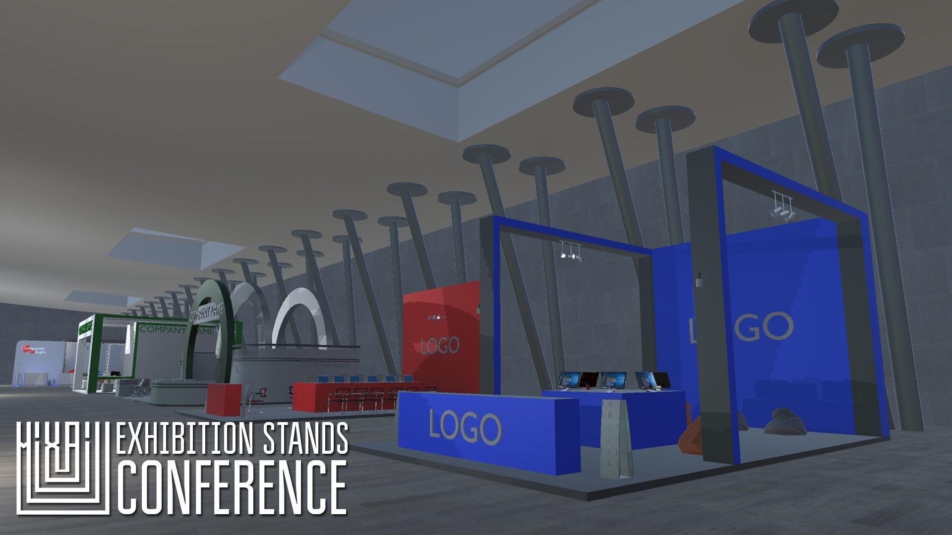 Exhibition stands - conference Low-poly 3D model_16