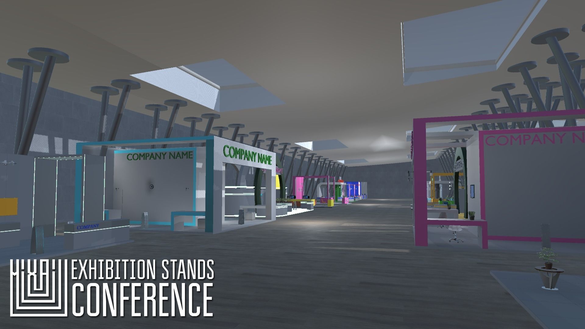 Exhibition stands - conference Low-poly 3D model_17