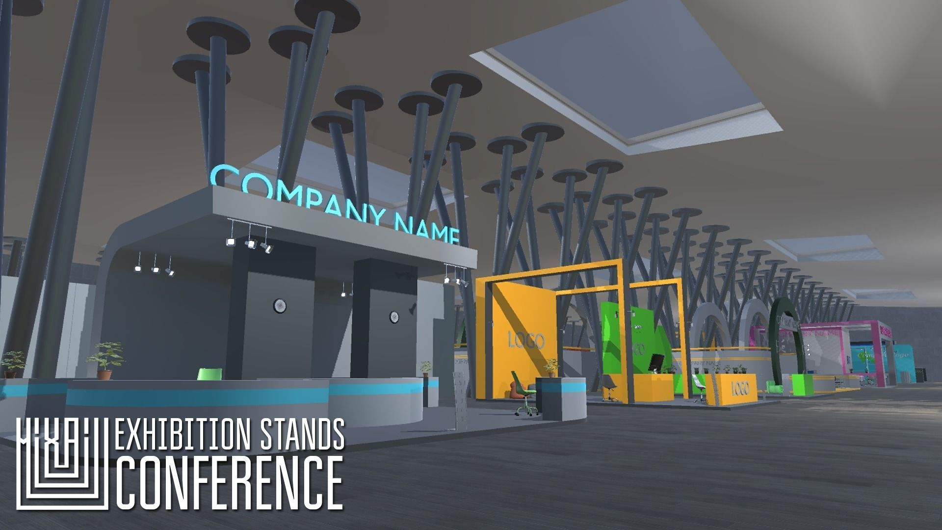 Exhibition stands - conference Low-poly 3D model_11
