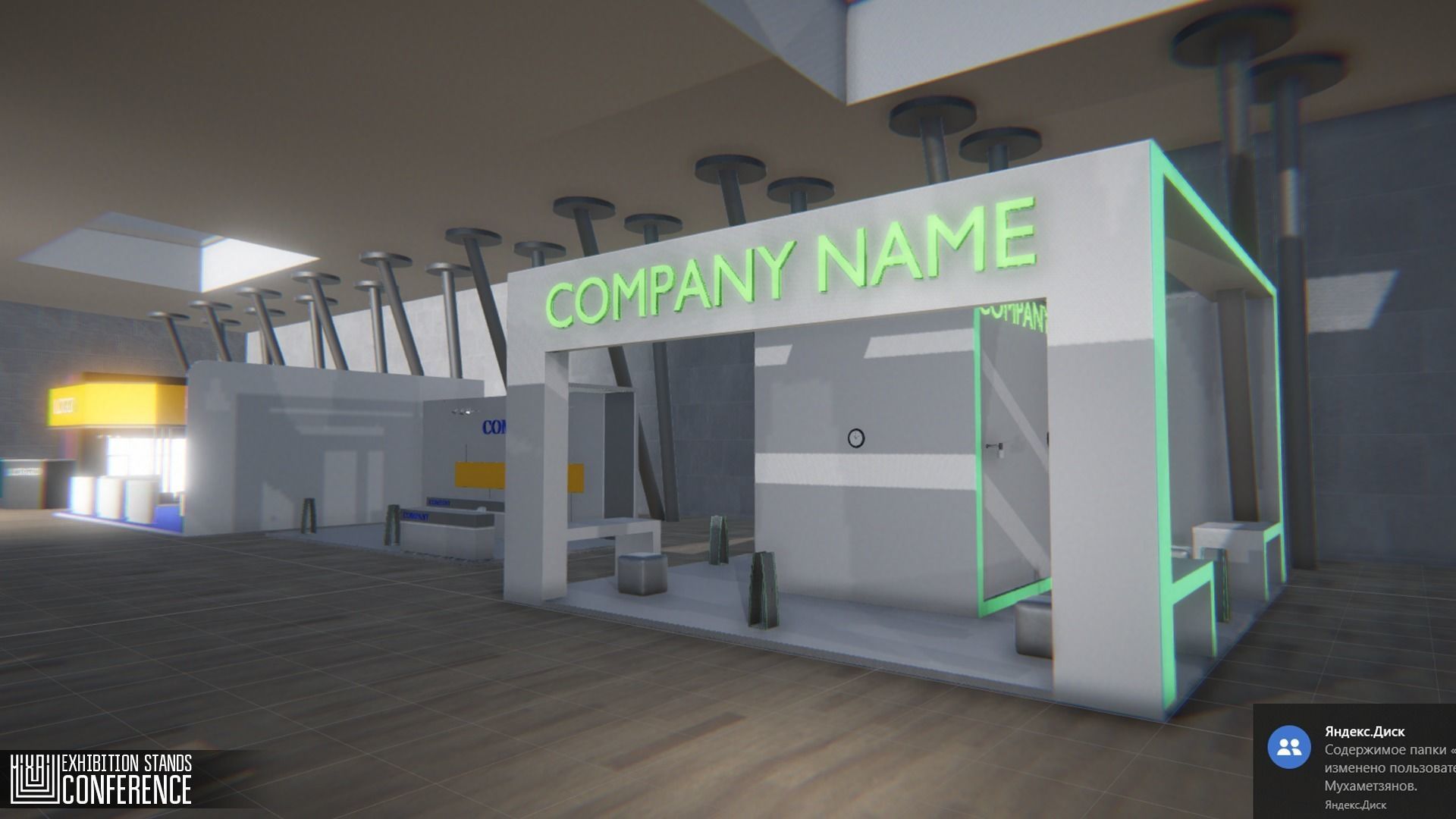 Exhibition stands - conference Low-poly 3D model_5