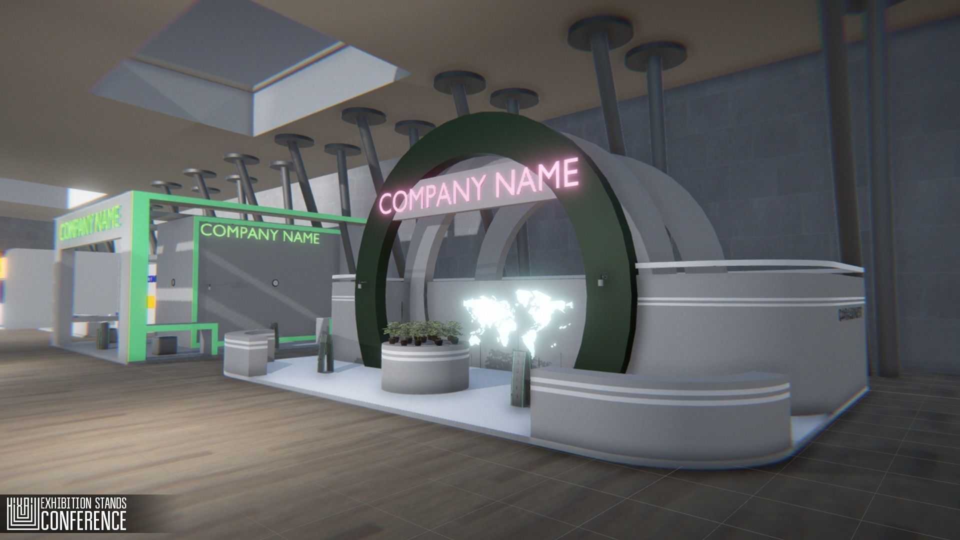 Exhibition stands - conference Low-poly 3D model_8
