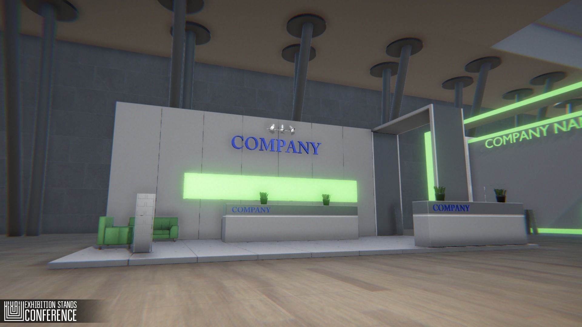 Exhibition stands - conference Low-poly 3D model_6