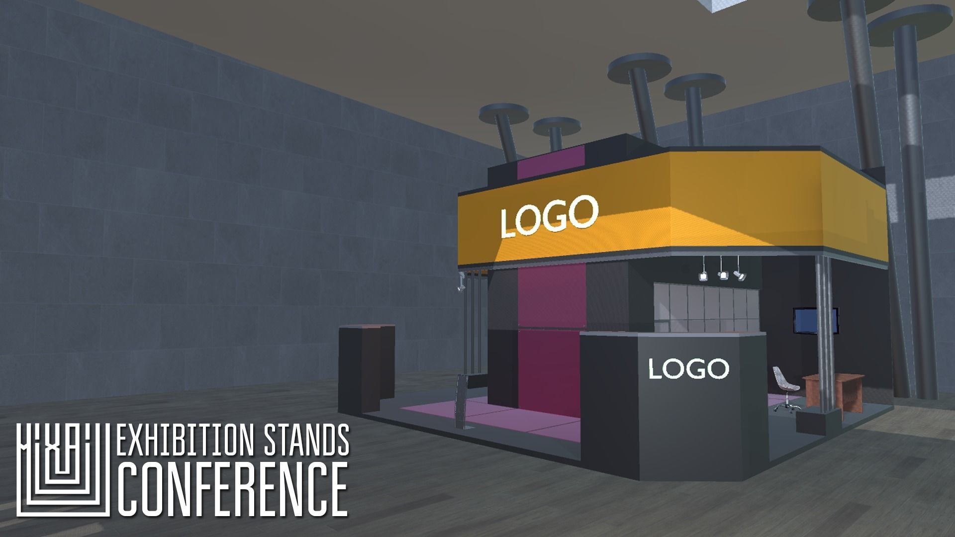 Exhibition stands - conference Low-poly 3D model_18