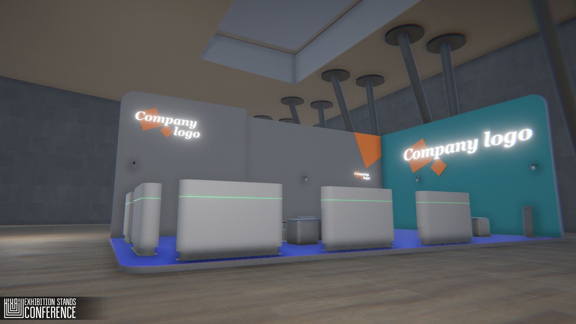 Exhibition stands - conference Low-poly 3D model_2