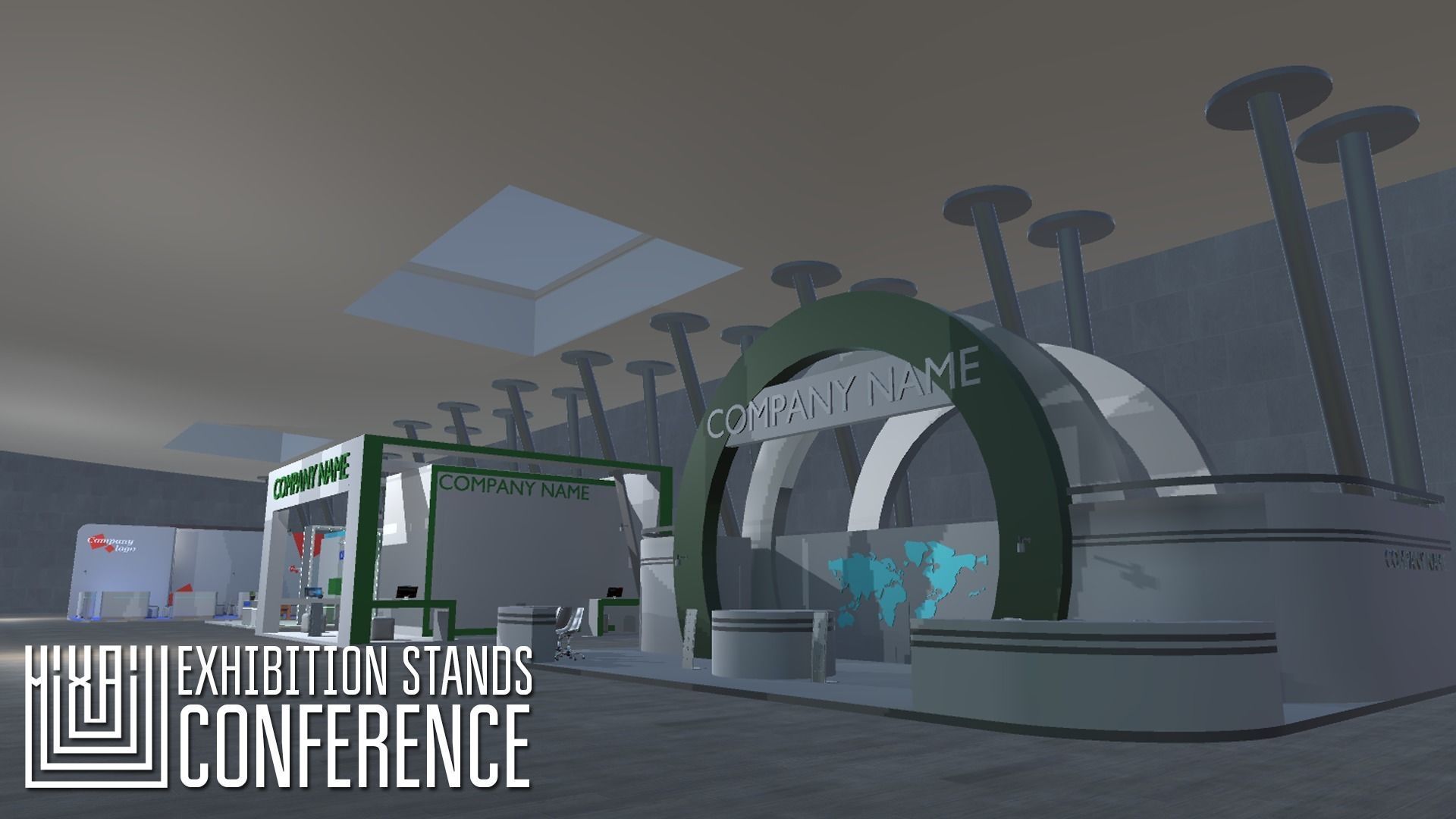 Exhibition stands - conference Low-poly 3D model_15