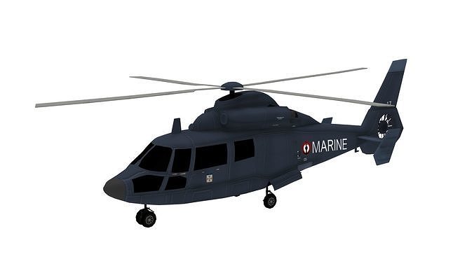 Lowpoly Dauphin-2 Helicopter 3D Model Low-poly 3D model