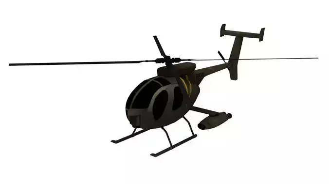 Lowpoly Defender 500 Helicopter 3D Model