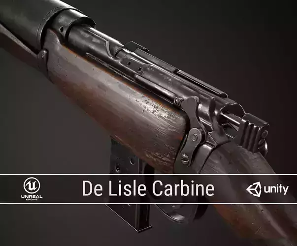 PBR De Lisle Carbine Low-poly 3D model