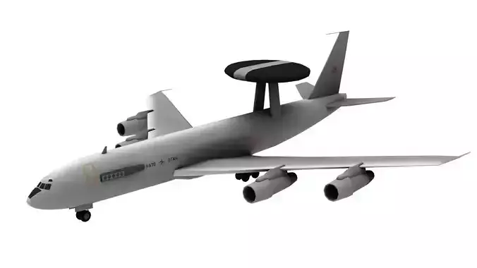 Lowpoly E-3A Sentry Airplane 3D Model