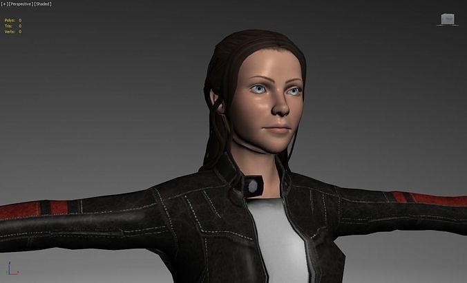 Motorcycle Woman Low-poly 3D model