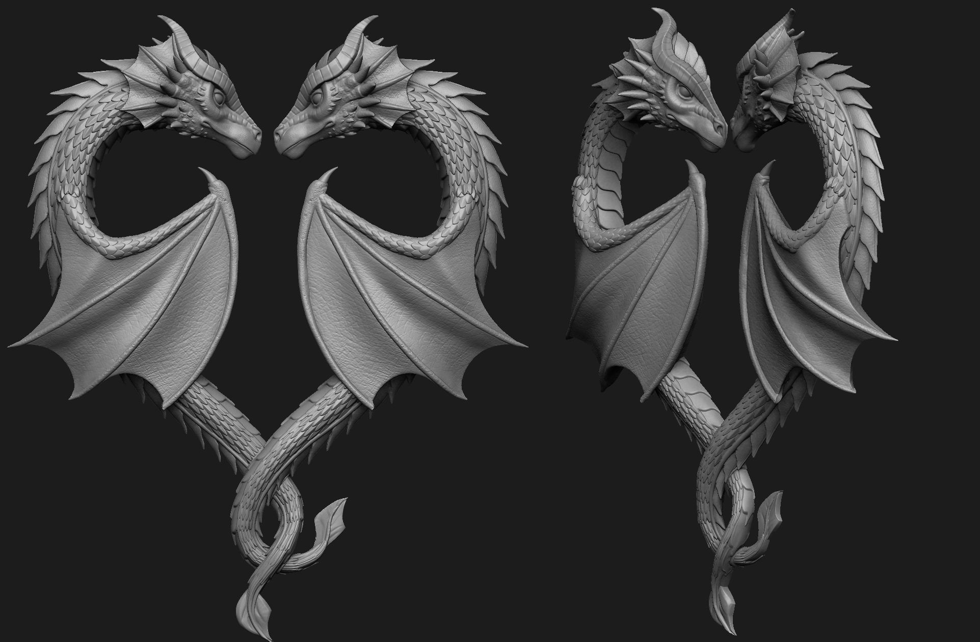 Dragon Heart Pendant 3D print model_5