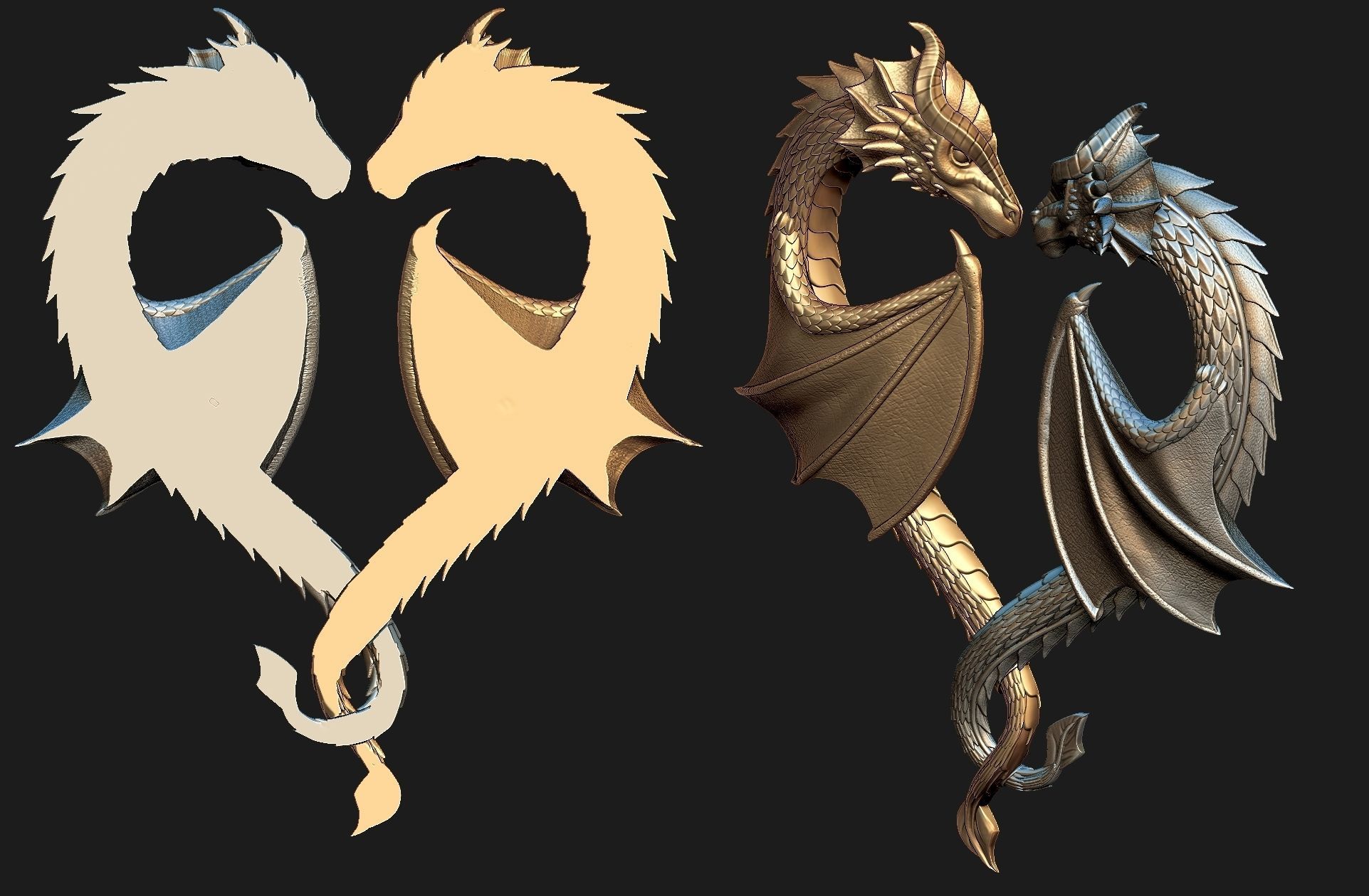 Dragon Heart Pendant 3D print model_4