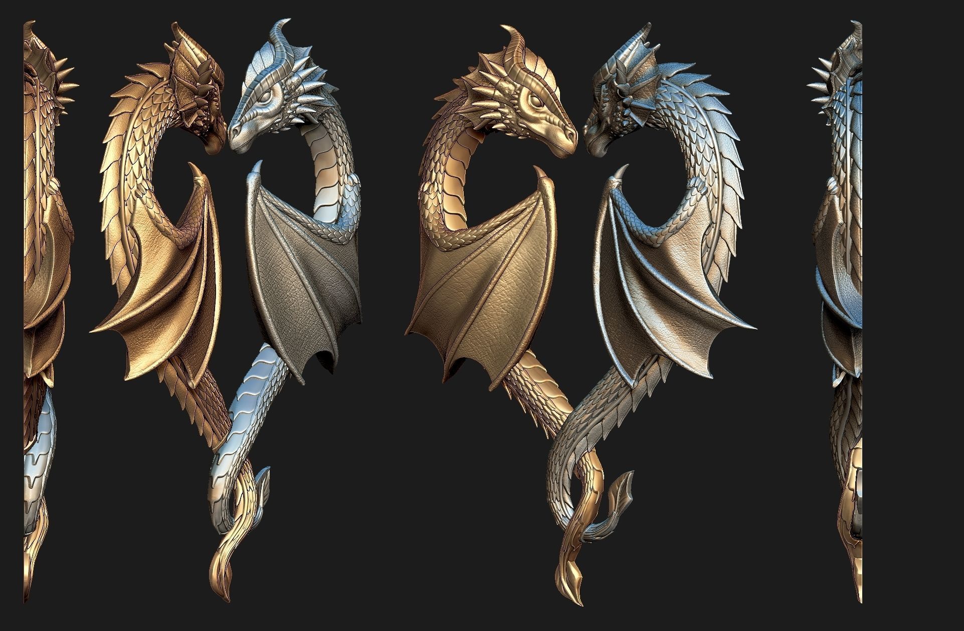 Dragon Heart Pendant 3D print model_2
