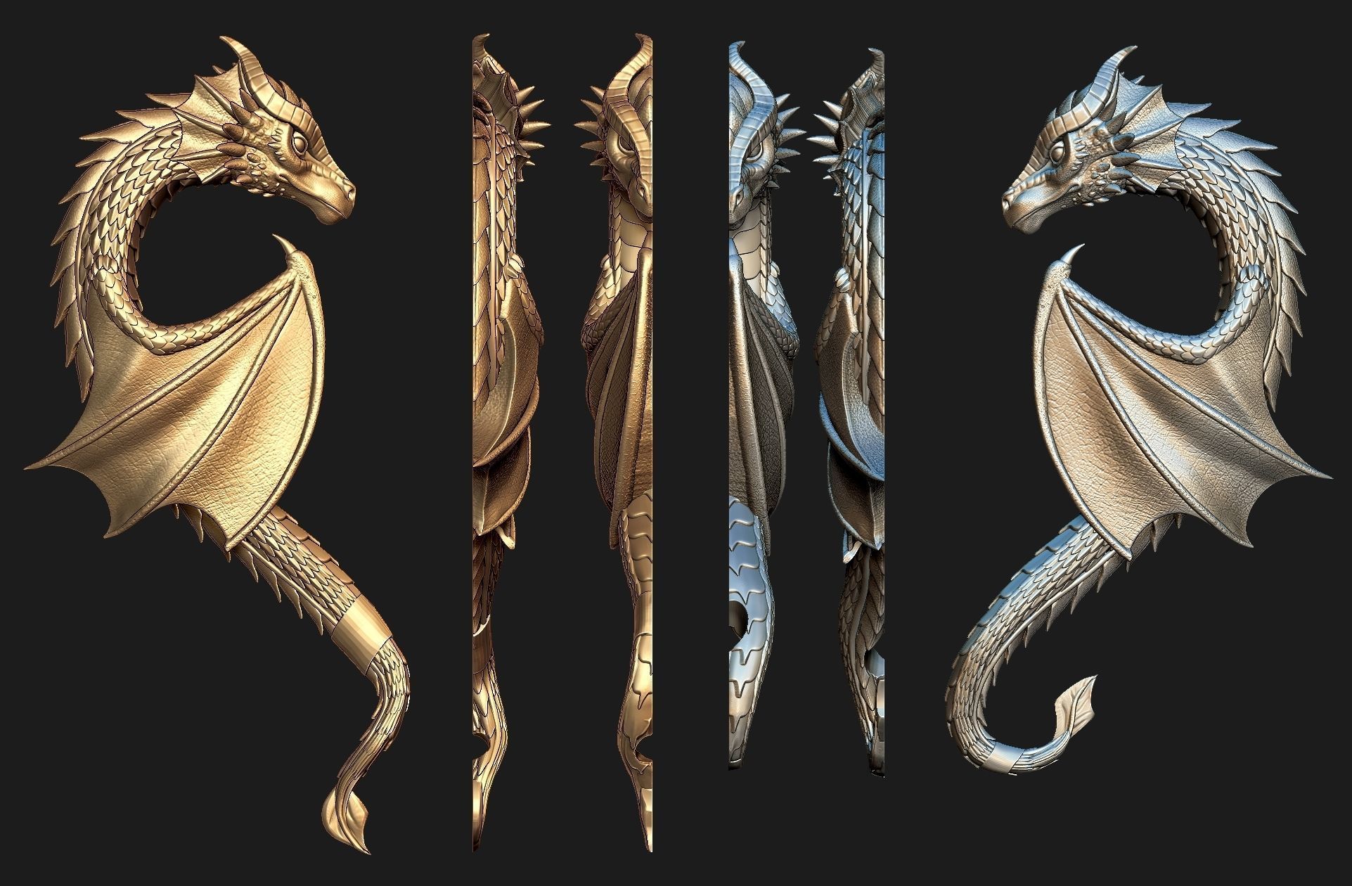 Dragon Heart Pendant 3D print model_1