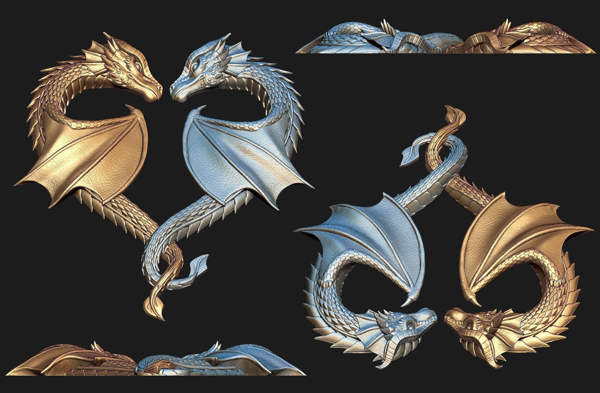 Dragon Heart Pendant 3D print model_3