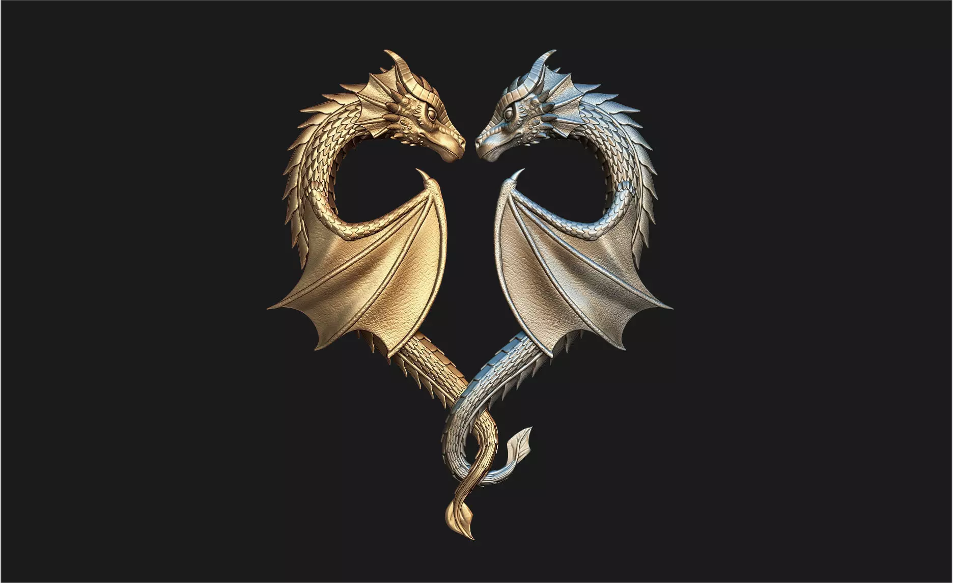 Dragon Heart Pendant 3D print model_0