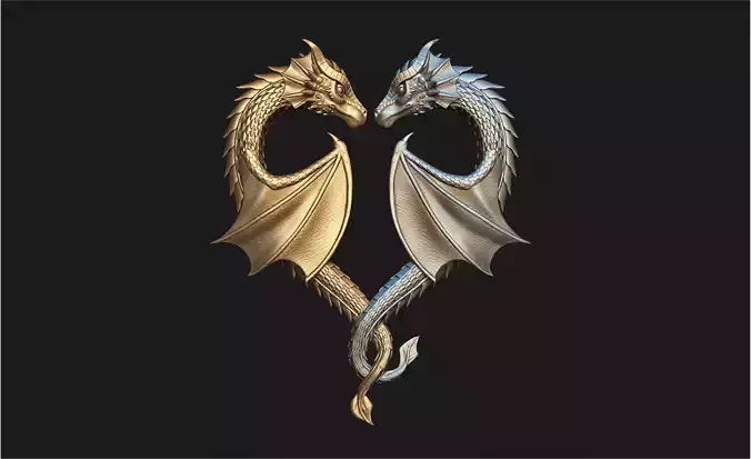 Dragon Heart Pendant 3D print model