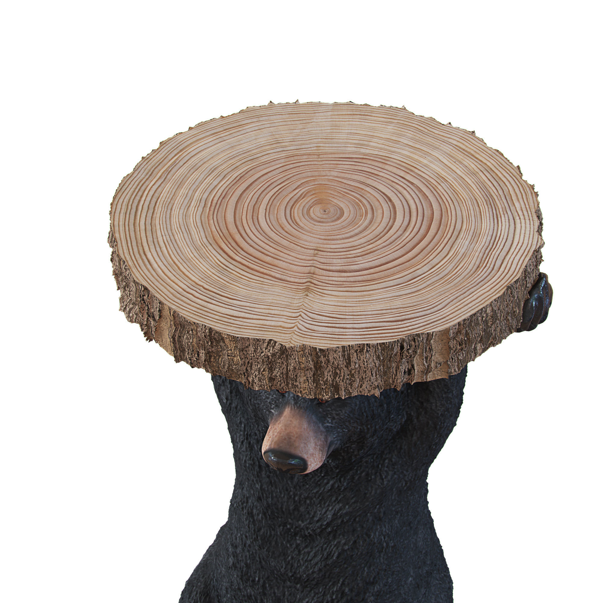 Side Table Animal Bear  viz and print 3D model_2