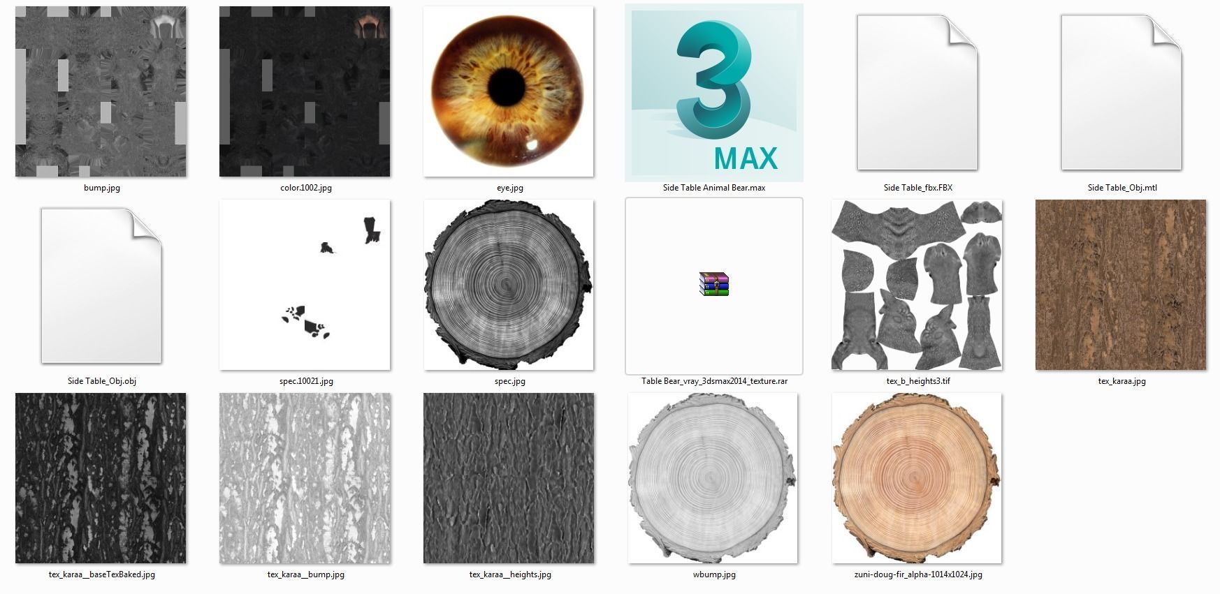 Side Table Animal Bear  viz and print 3D model_6