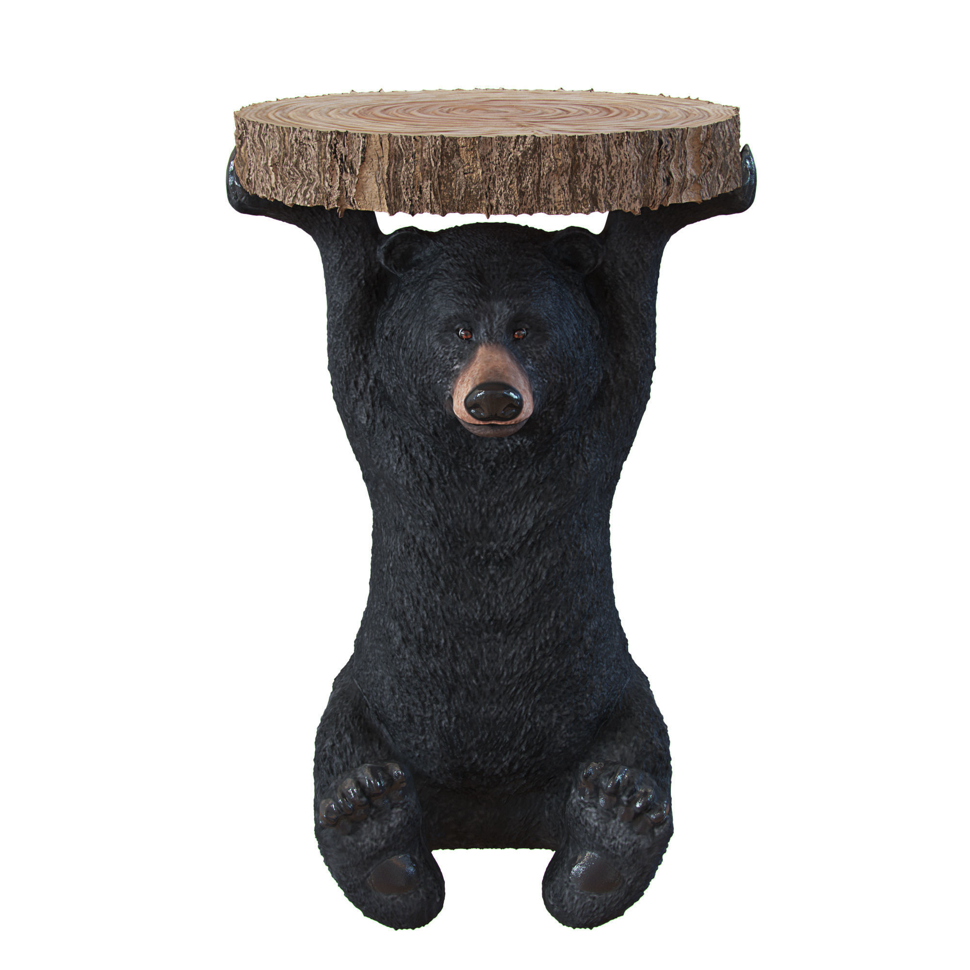 Side Table Animal Bear  viz and print 3D model_1